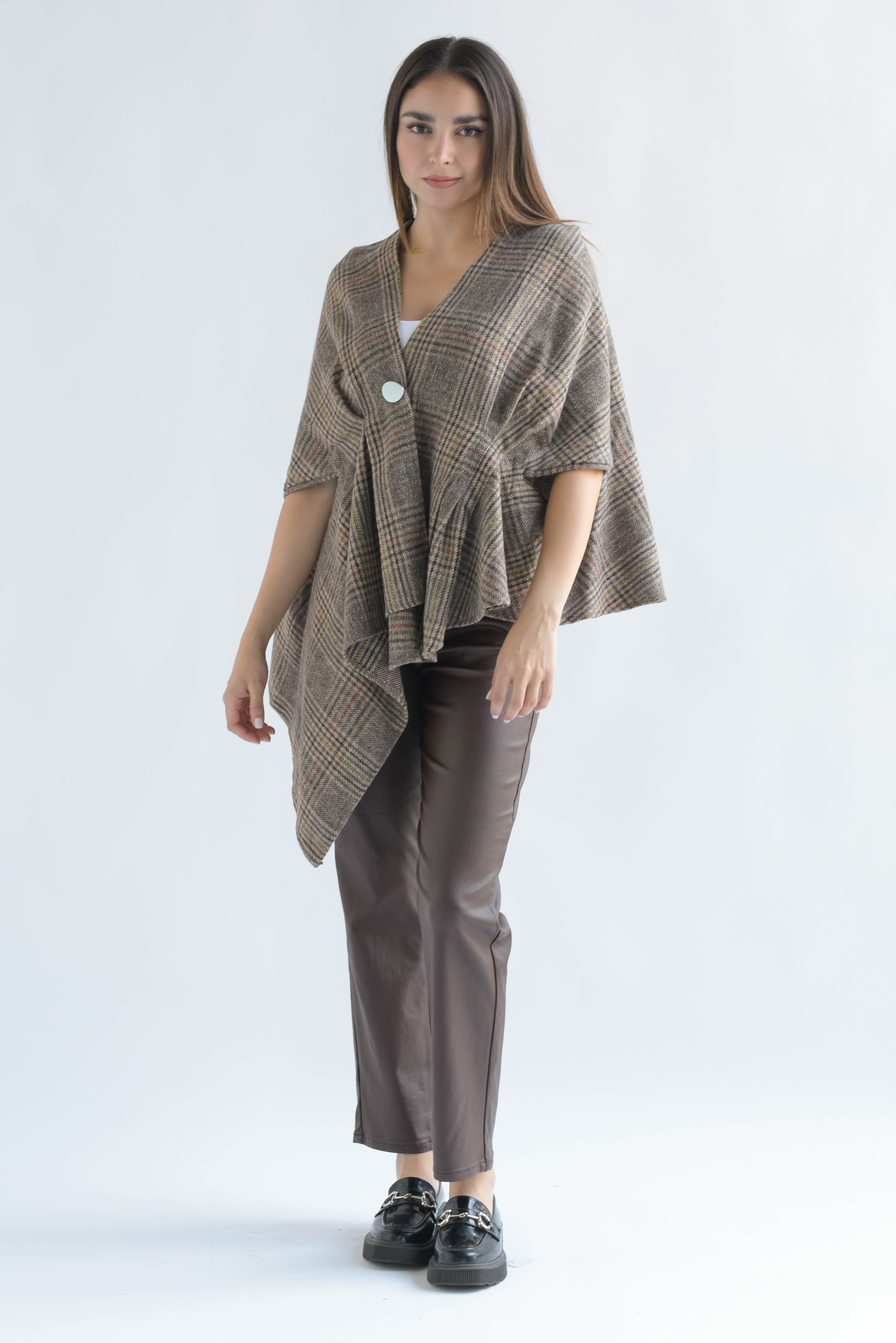 Capa asimétrica Tartán Café