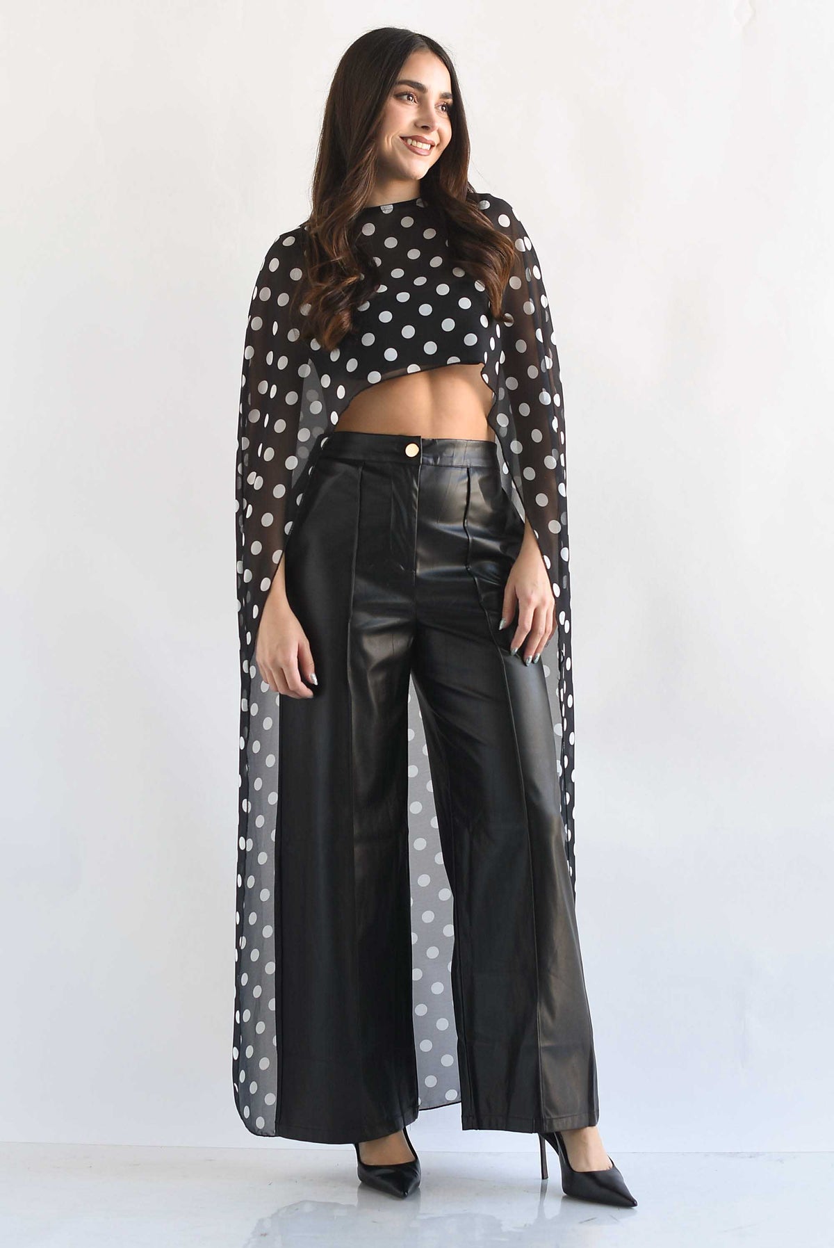 Capa larga polka dots con top