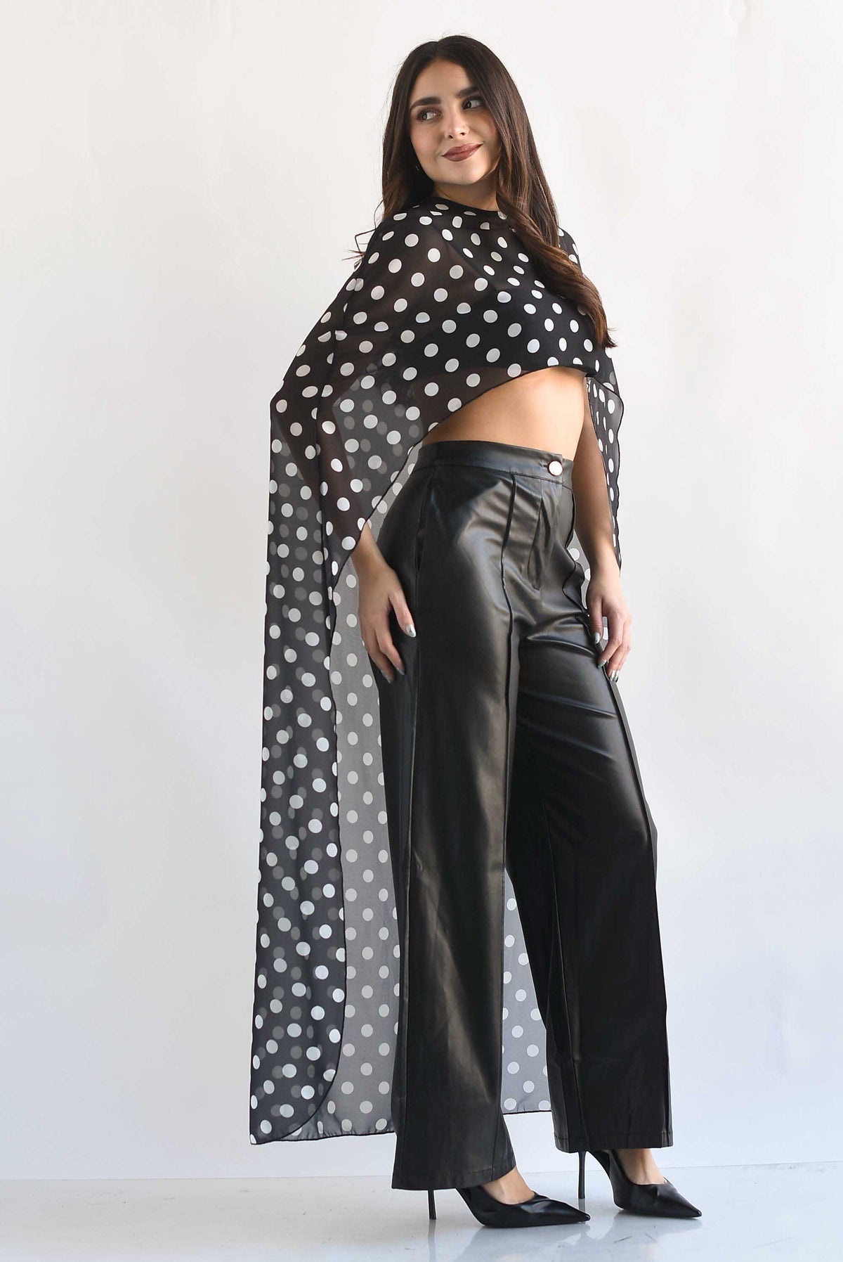 Capa larga polka dots con top