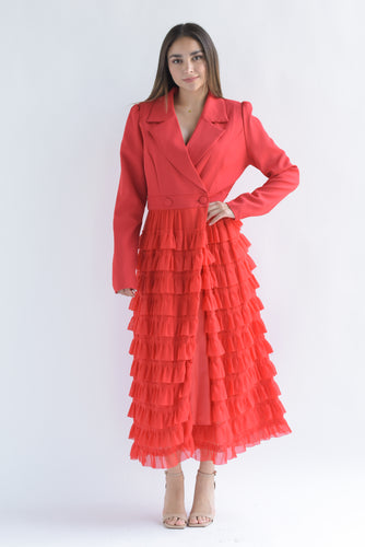 Blazer dress olanes Rojo