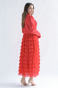 Fashion Styled Blazer dress olanes Rojo