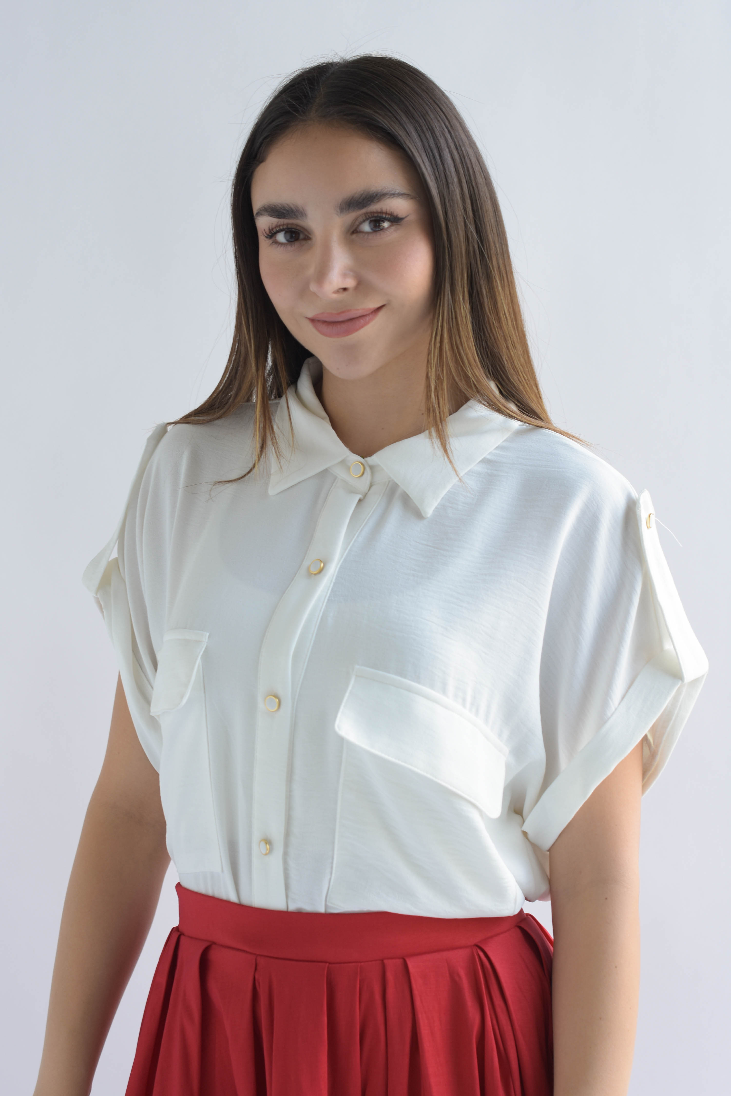 Blusa ligera cargo Blanco