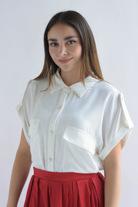 Fashion Styled Blusa ligera cargo Blanco