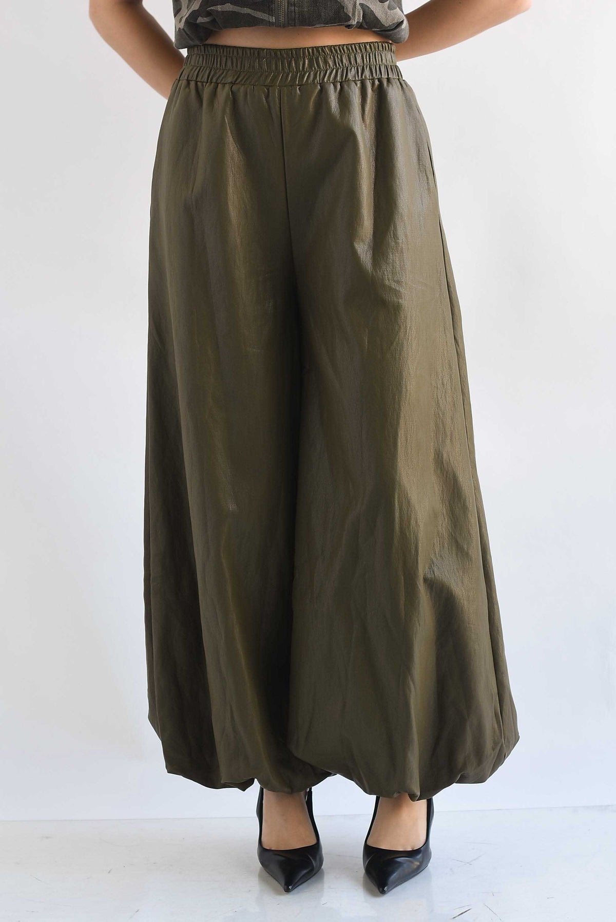 Pantalón maxi globo vinipiel
