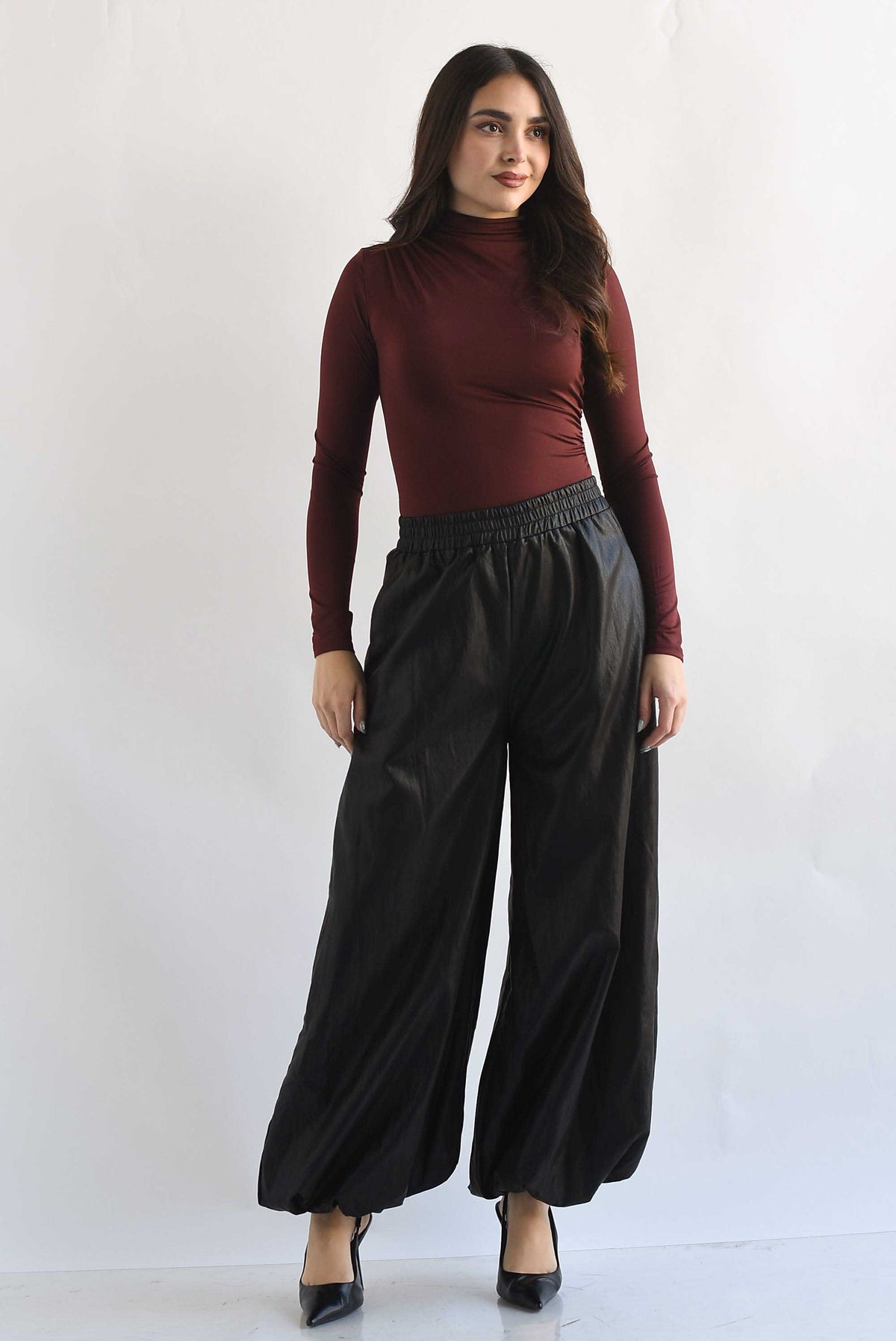 Pantalón maxi globo vinipiel