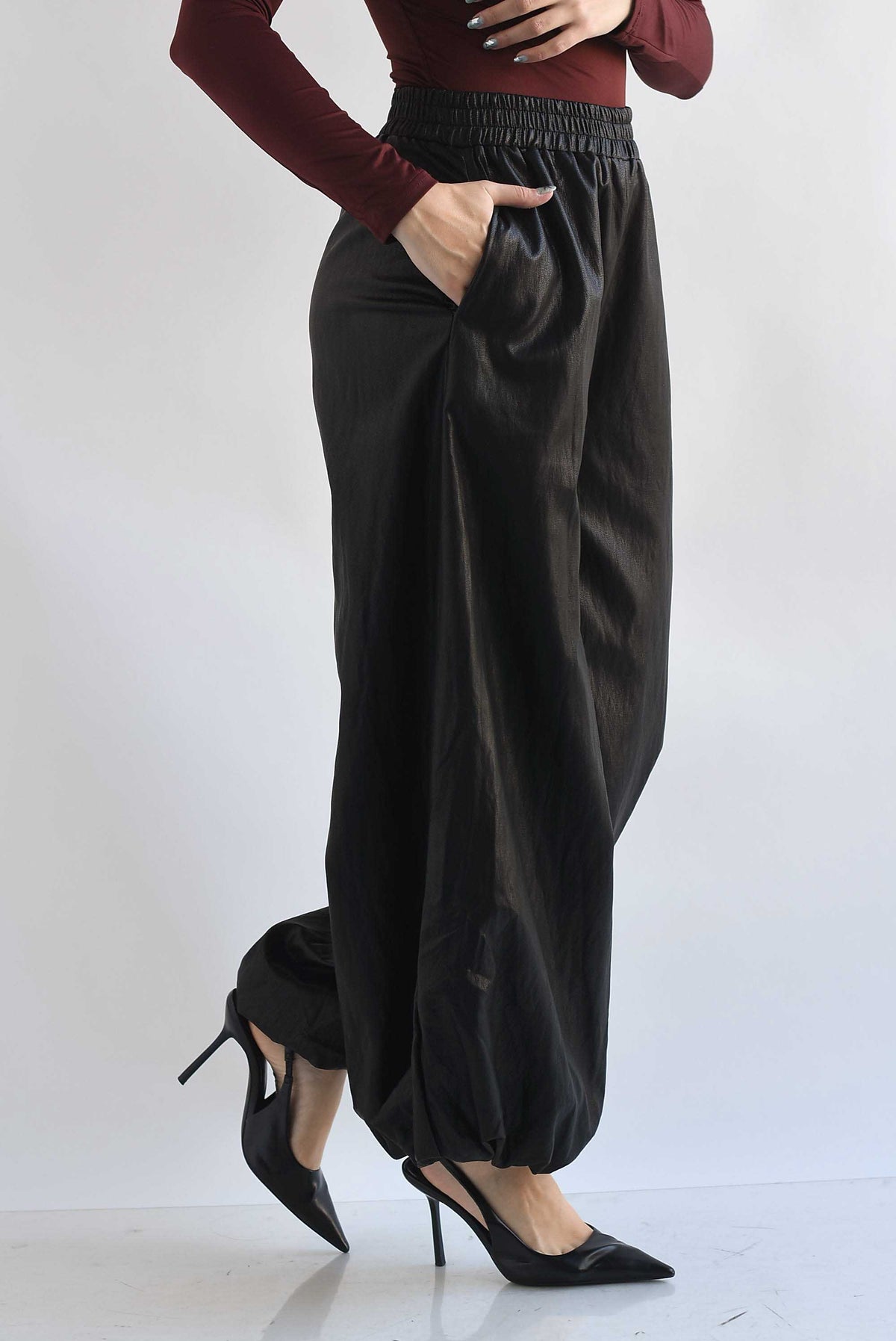 Pantalón maxi globo vinipiel