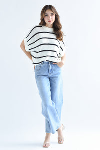 Fashion Styled Jeans pretina y pierna ancha