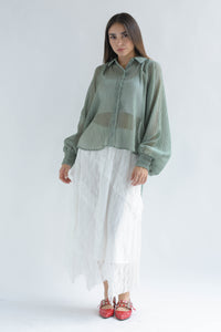 Fashion Styled Falda encaje olanes asimétricos Blanco