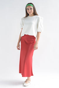 Fashion Styled Falda lencera corte A Rojo