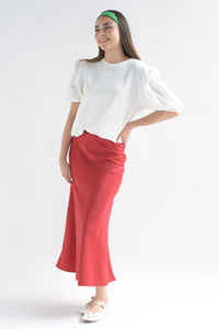 Fashion Styled Falda lencera corte A Rojo