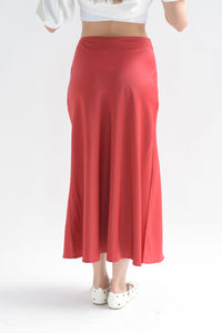 Fashion Styled Falda lencera corte A Rojo