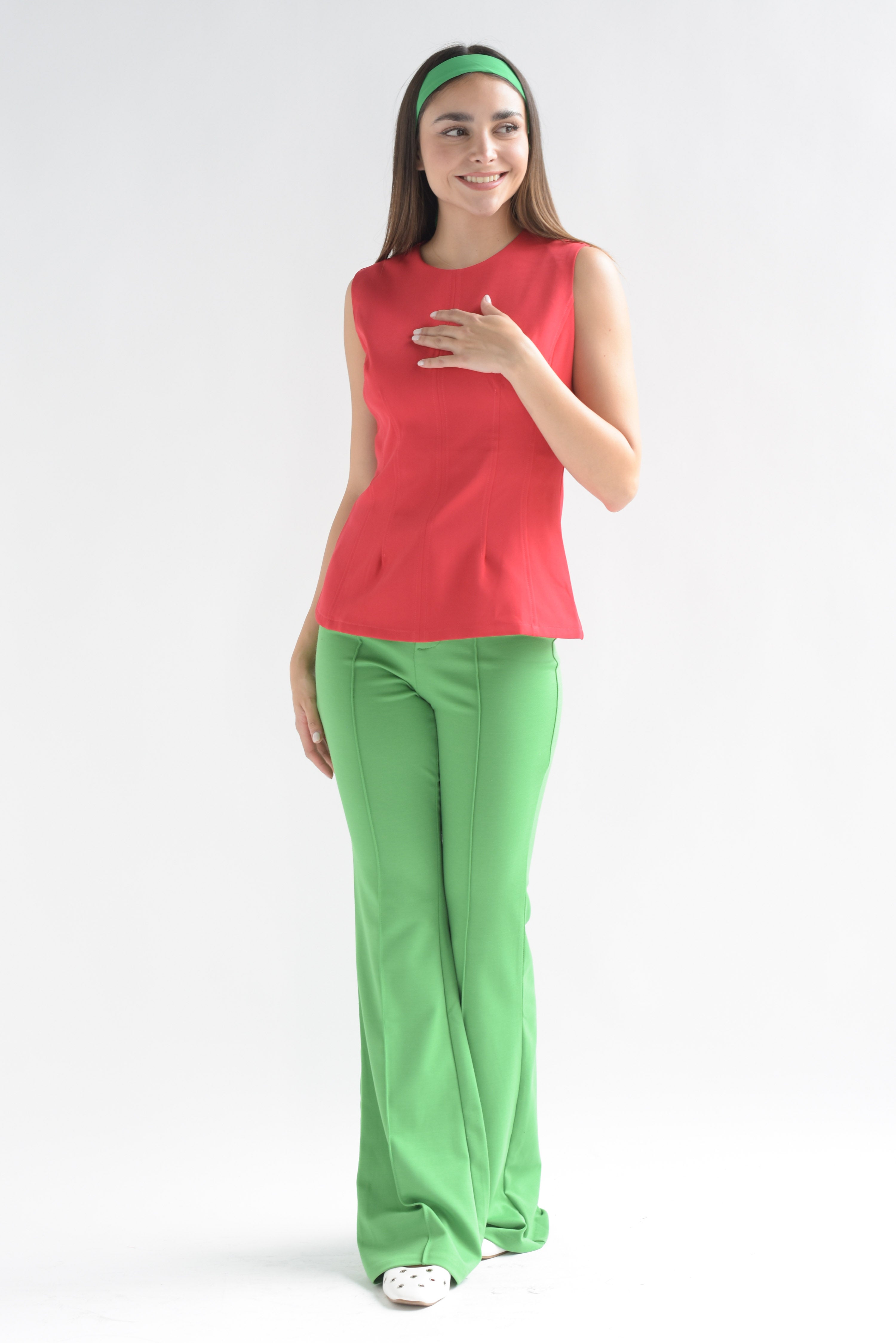 Blusa pinzas torso Rojo