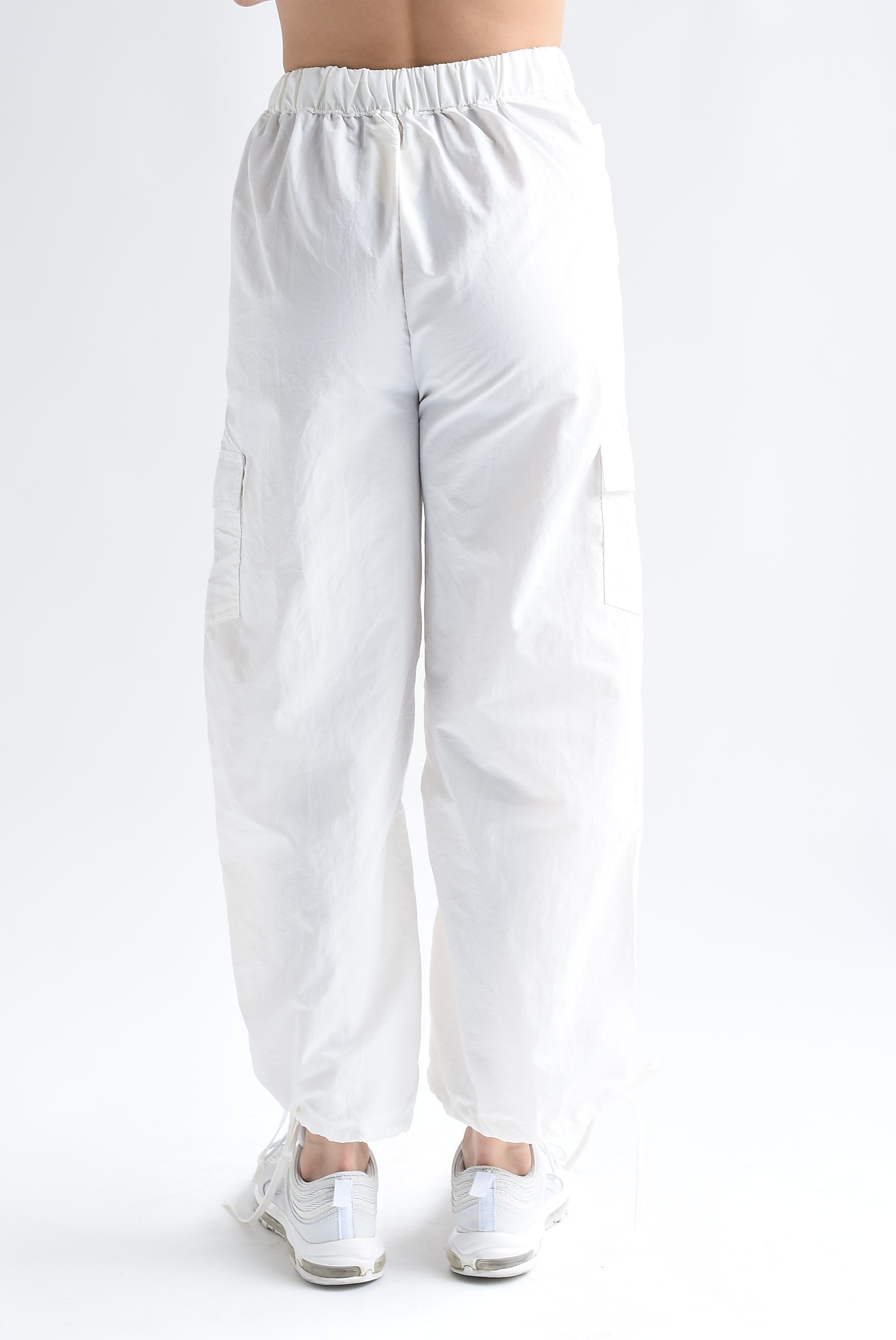Pantalón parachute cargo Blanco