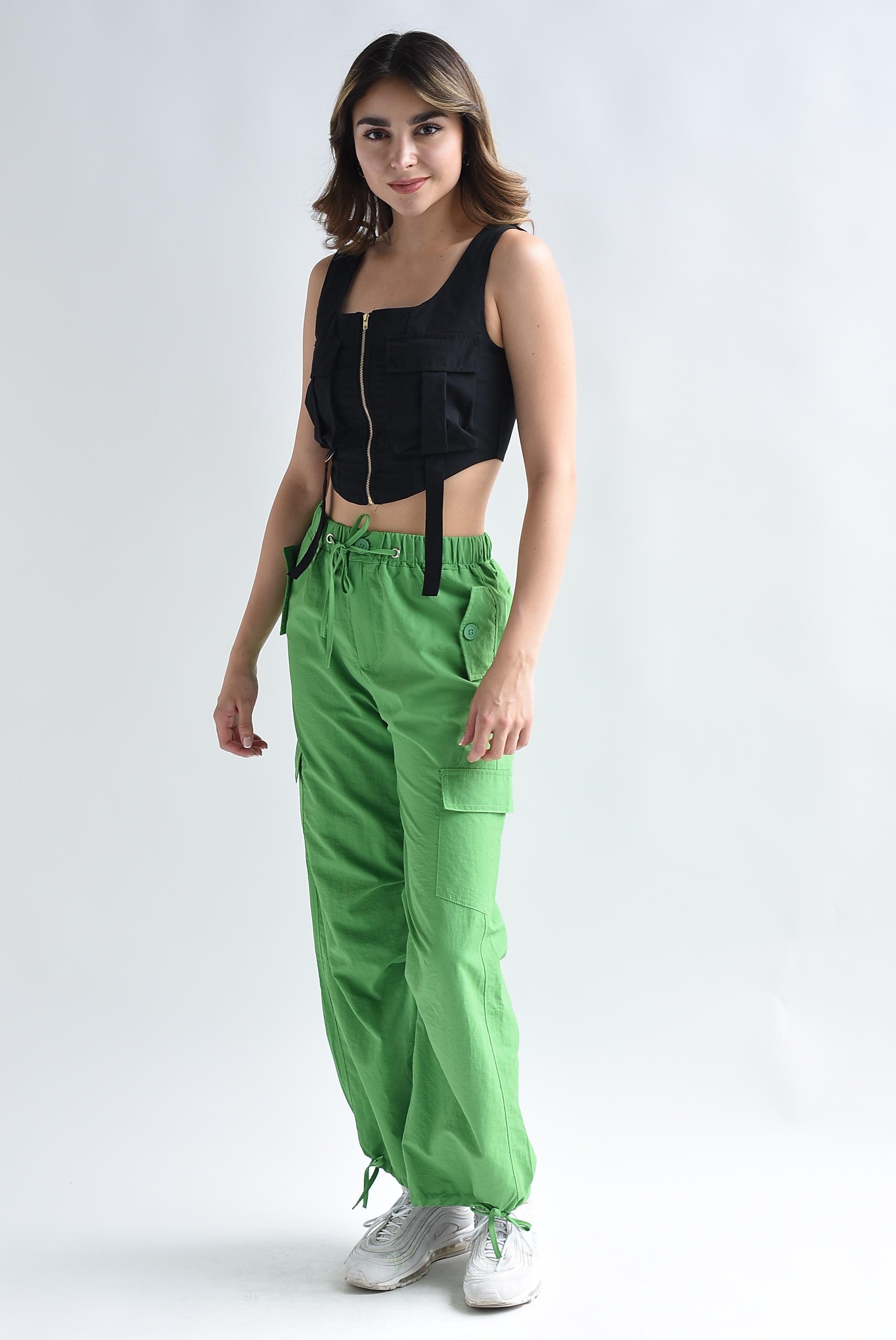 Pantalón parachute cargo Verde