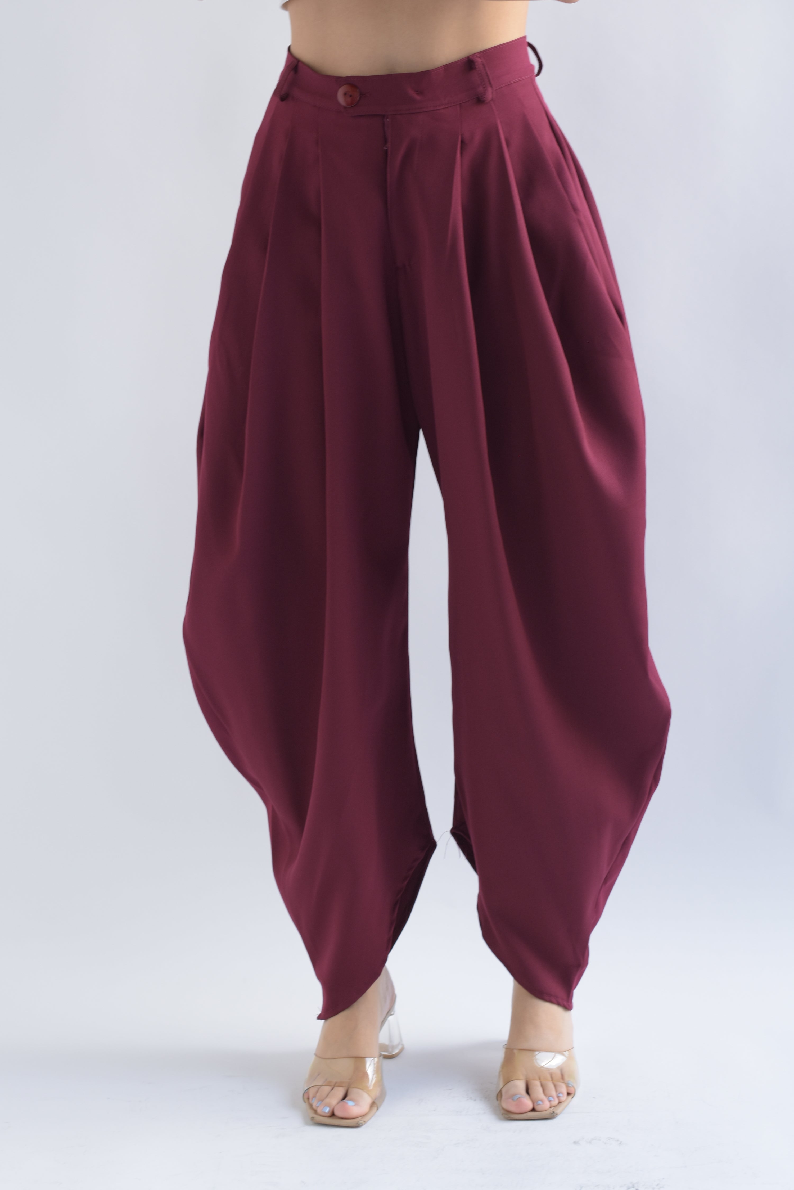 Pantalón globo Vino