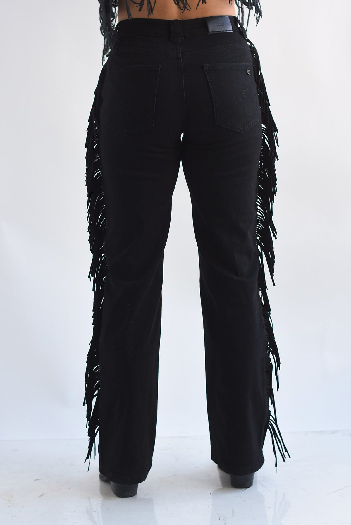 PREVENTA Jeans flecos suede