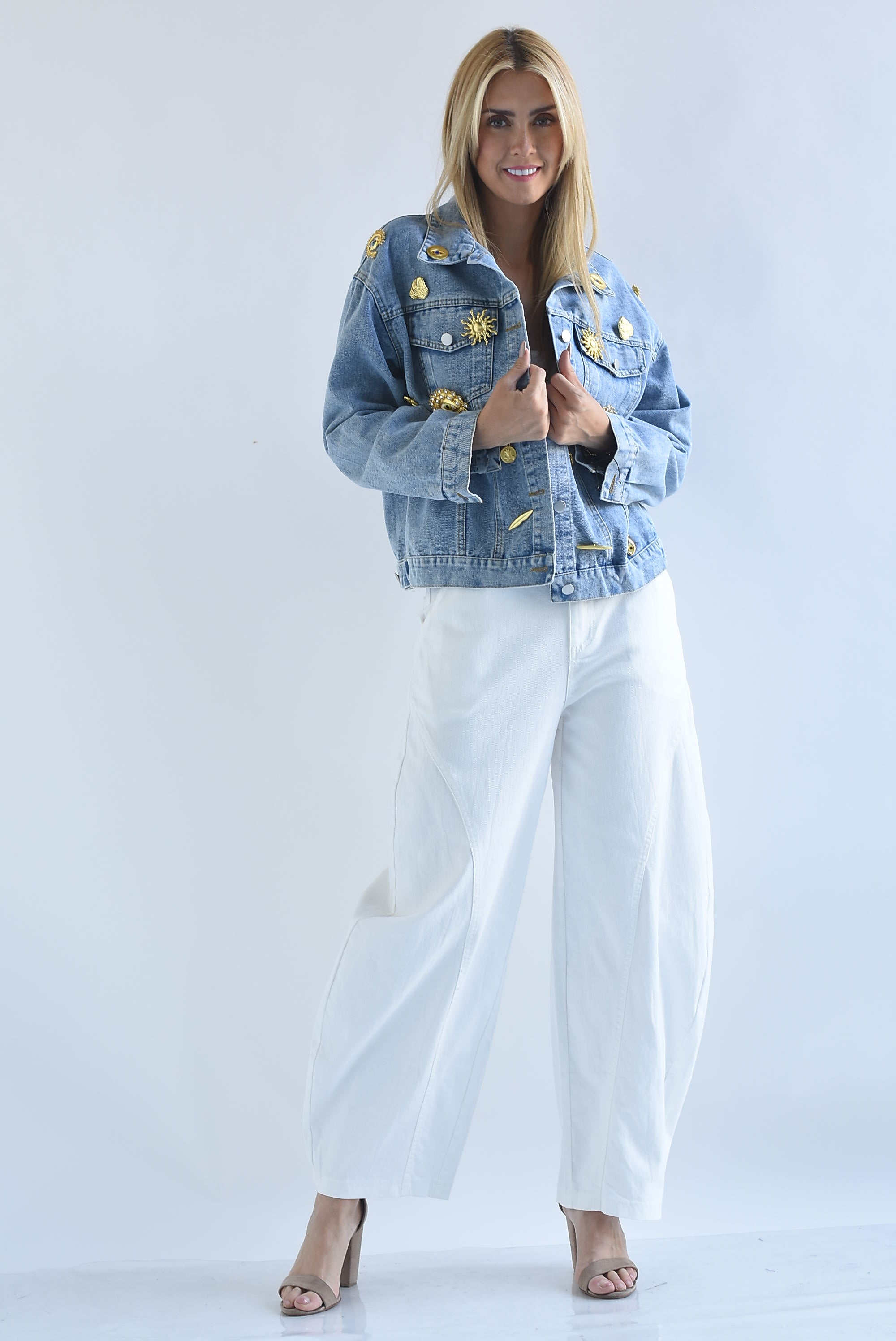 Jeans barrel liso
