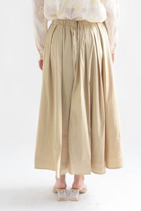 Fashion Styled Falda vuelo satinada pinzas Beige