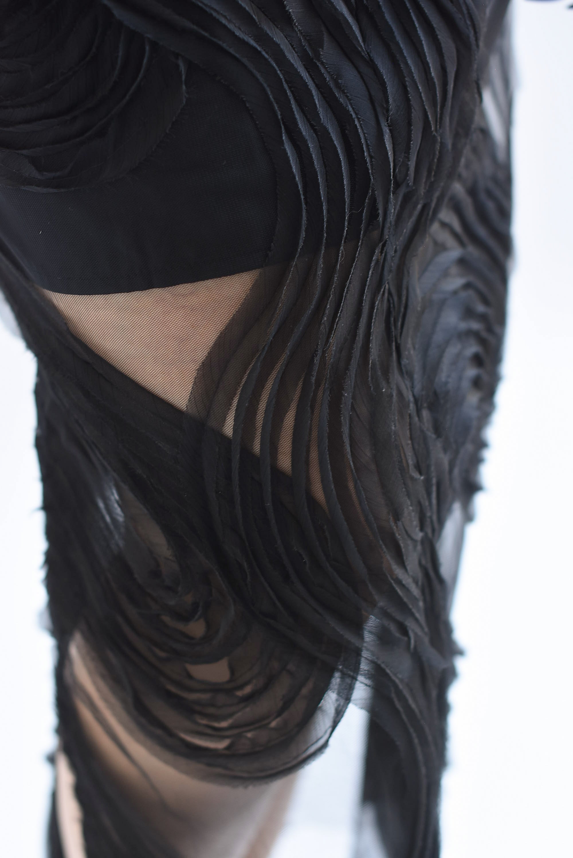 Set Falda y Blusa mesh olas Negro