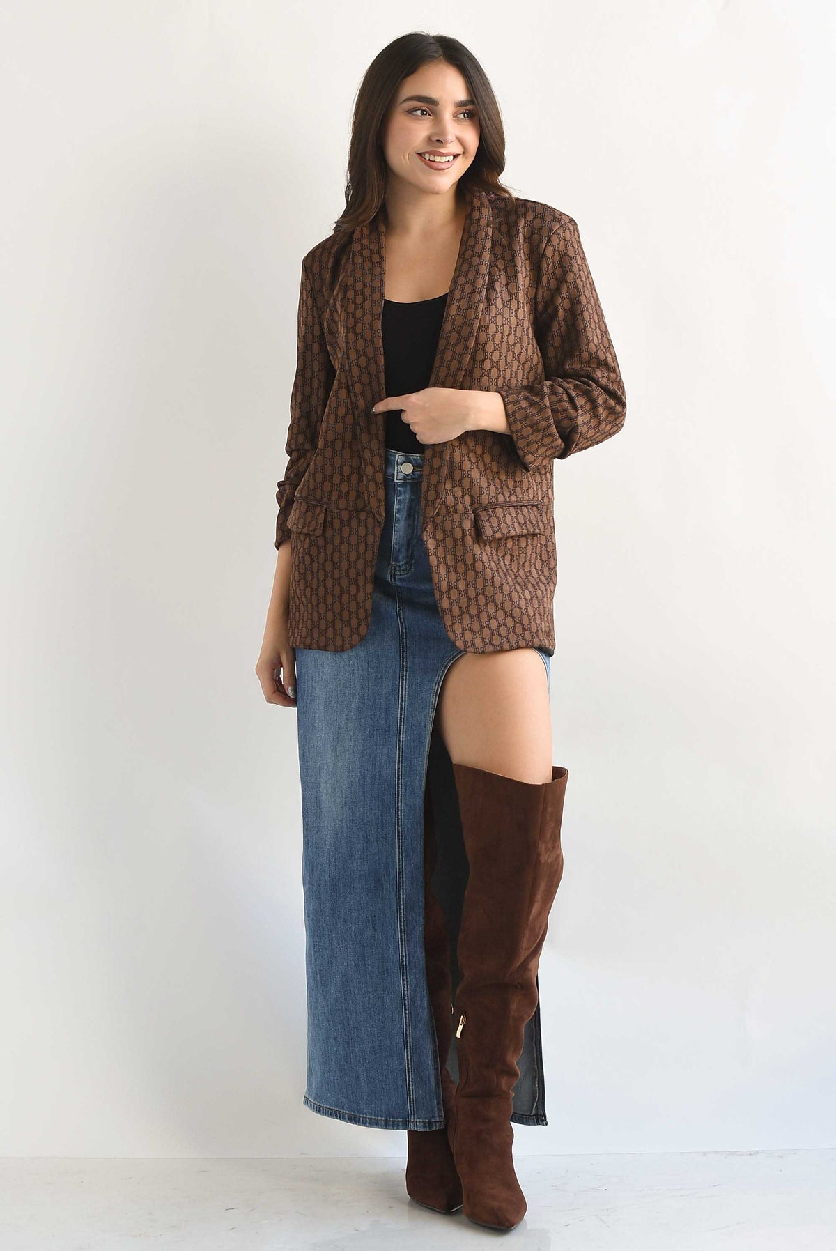 Falda abertura frontal Denim