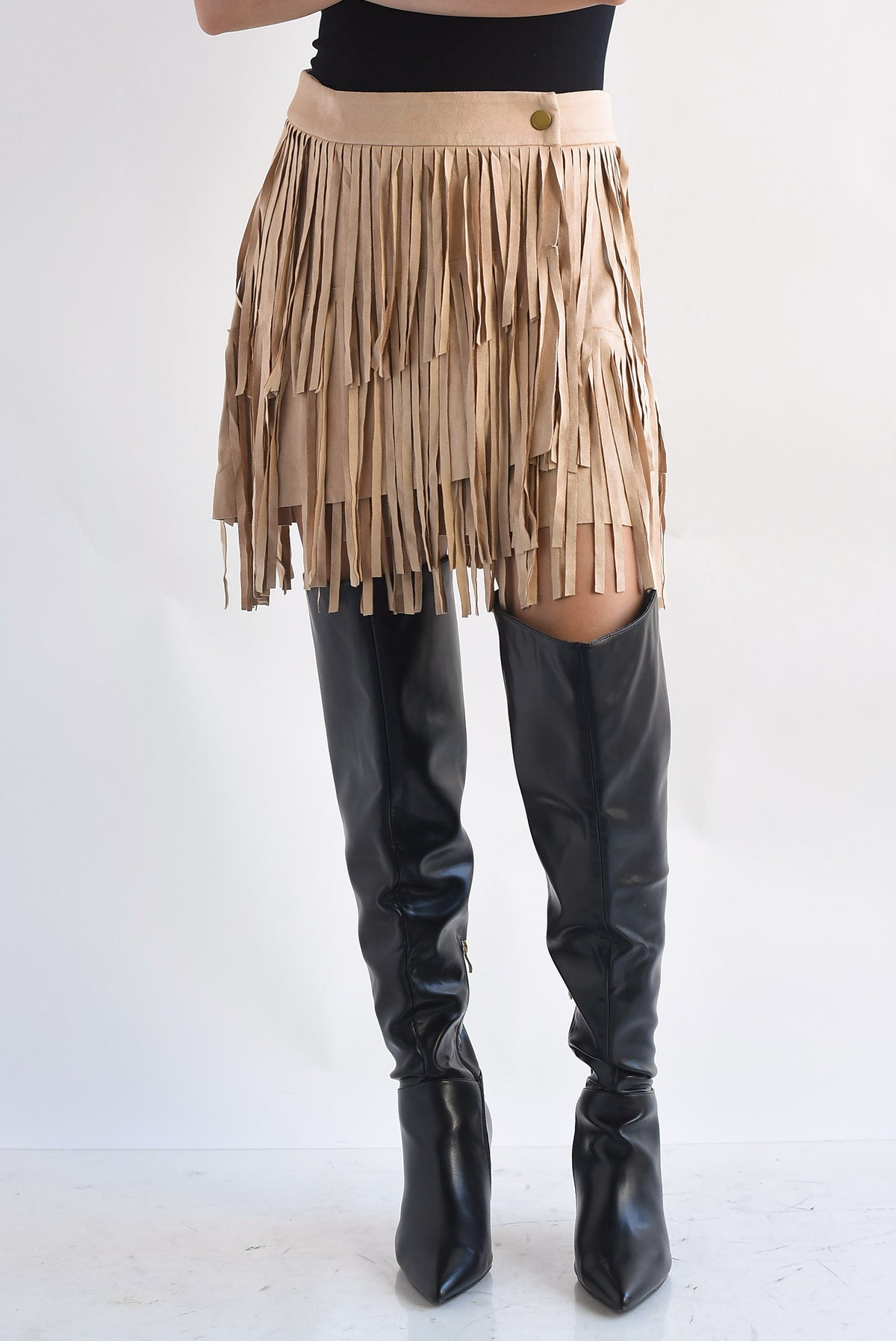 Falda envolvente suede flecos Arena