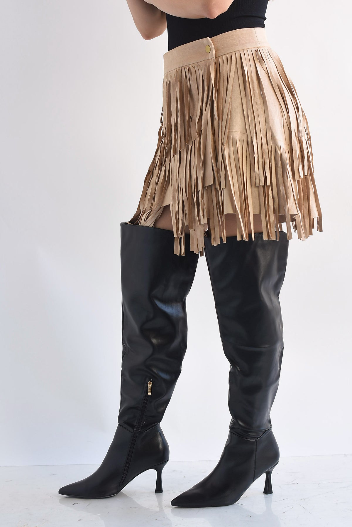 Falda envolvente suede flecos Arena