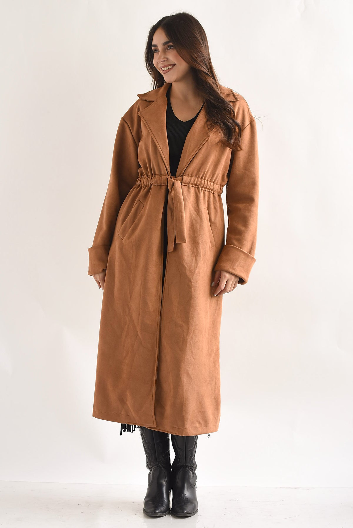 Gabardina suede Camel