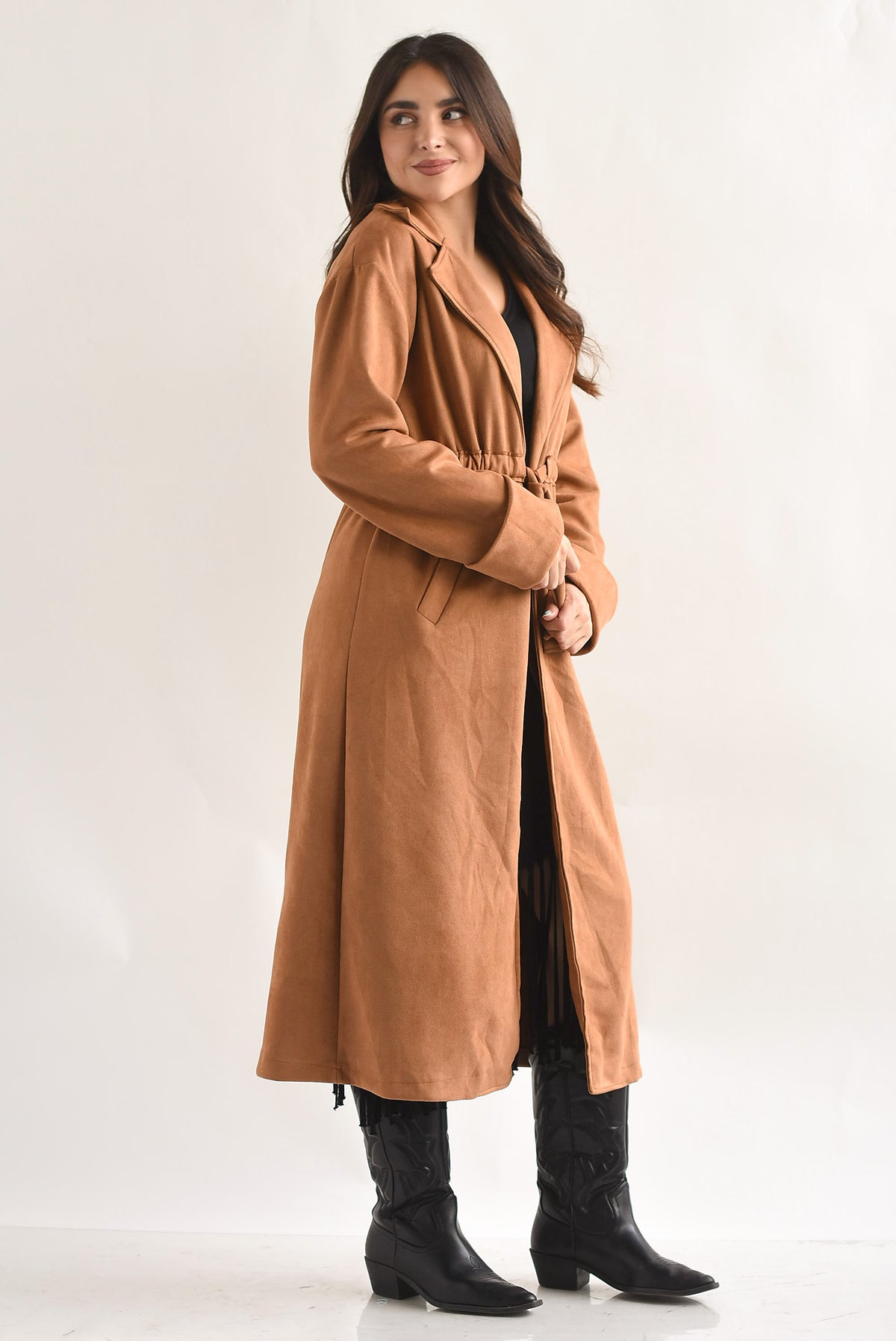 Gabardina suede Camel