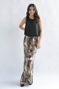 Fashion Styled Falda lencera animal print encaje