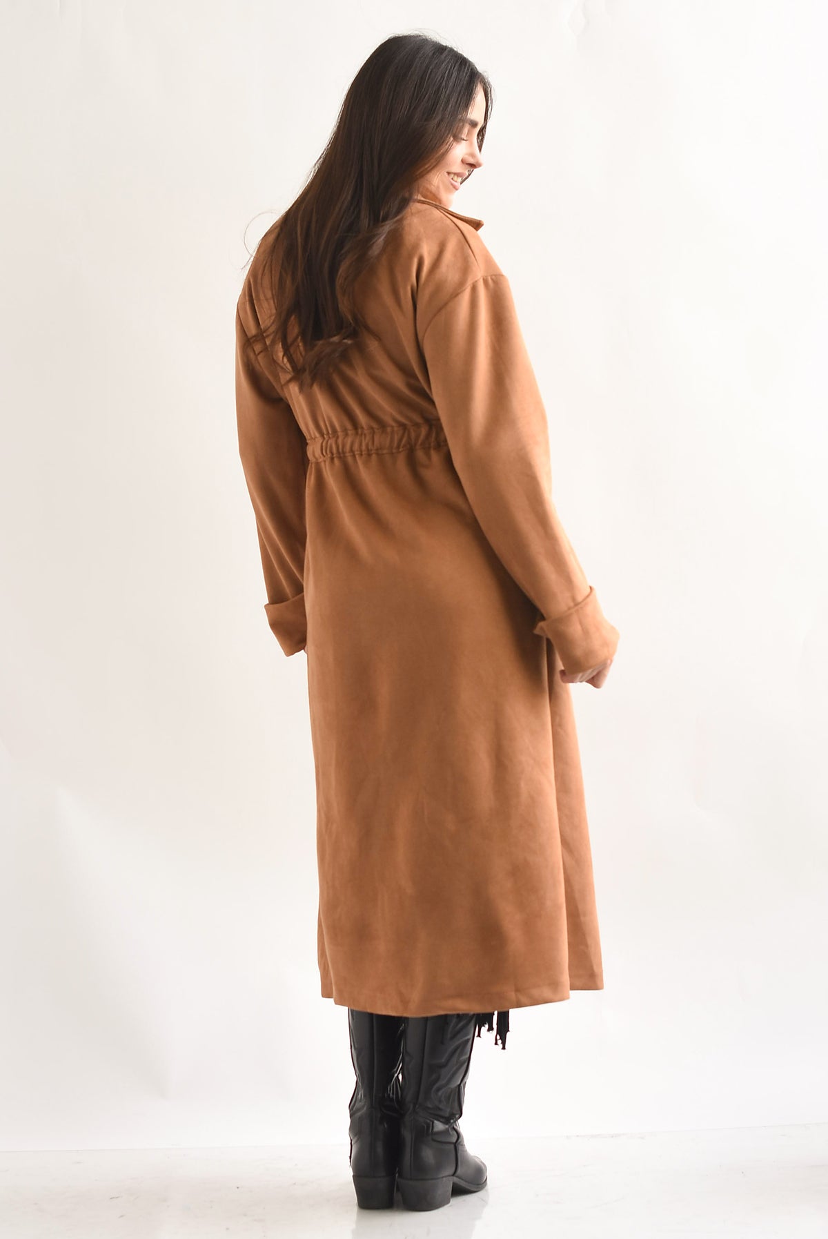 Gabardina suede Camel
