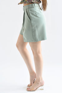 Fashion Styled Short largo pinzas Verde Menta