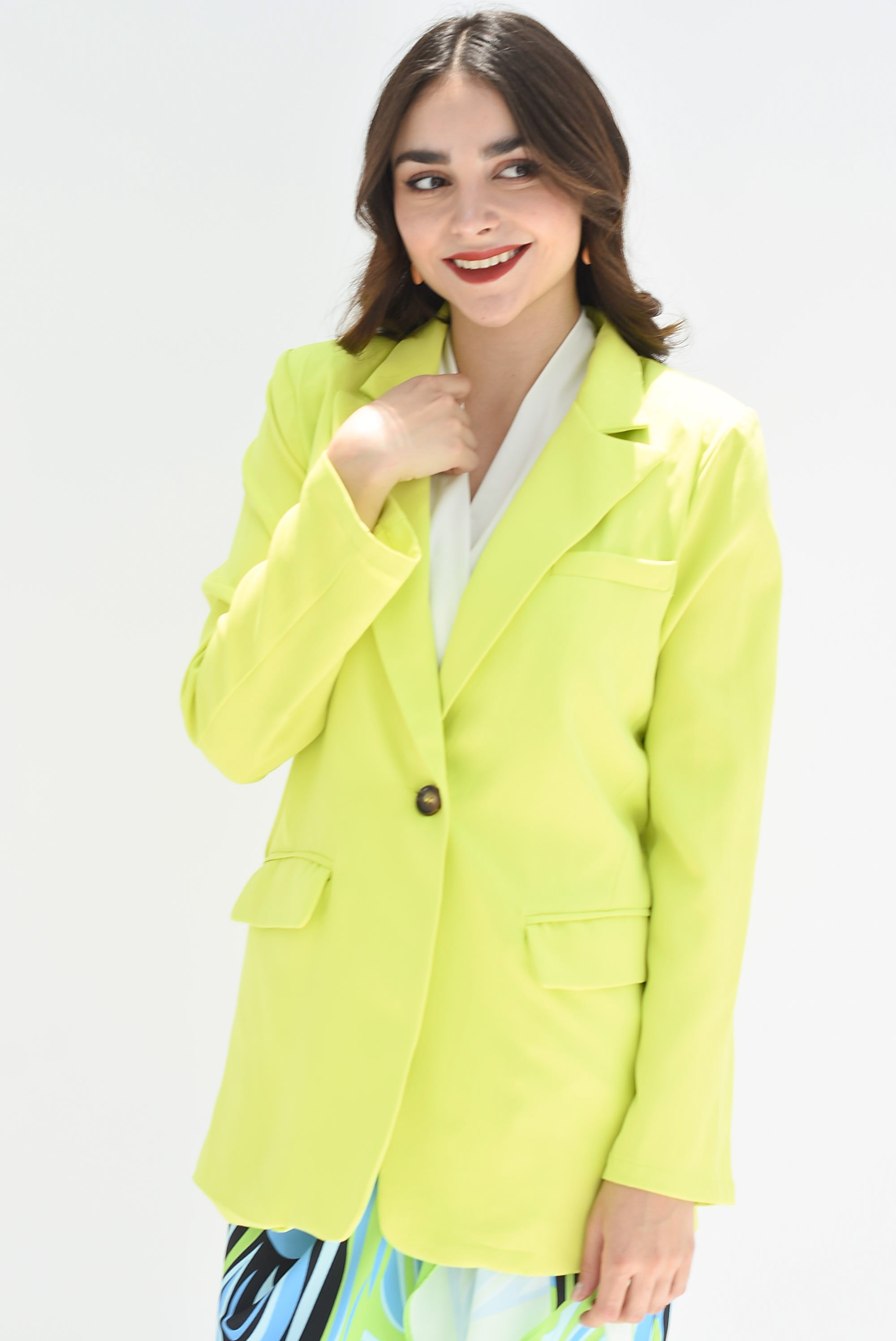 Blazer bolsillos y botón Lime