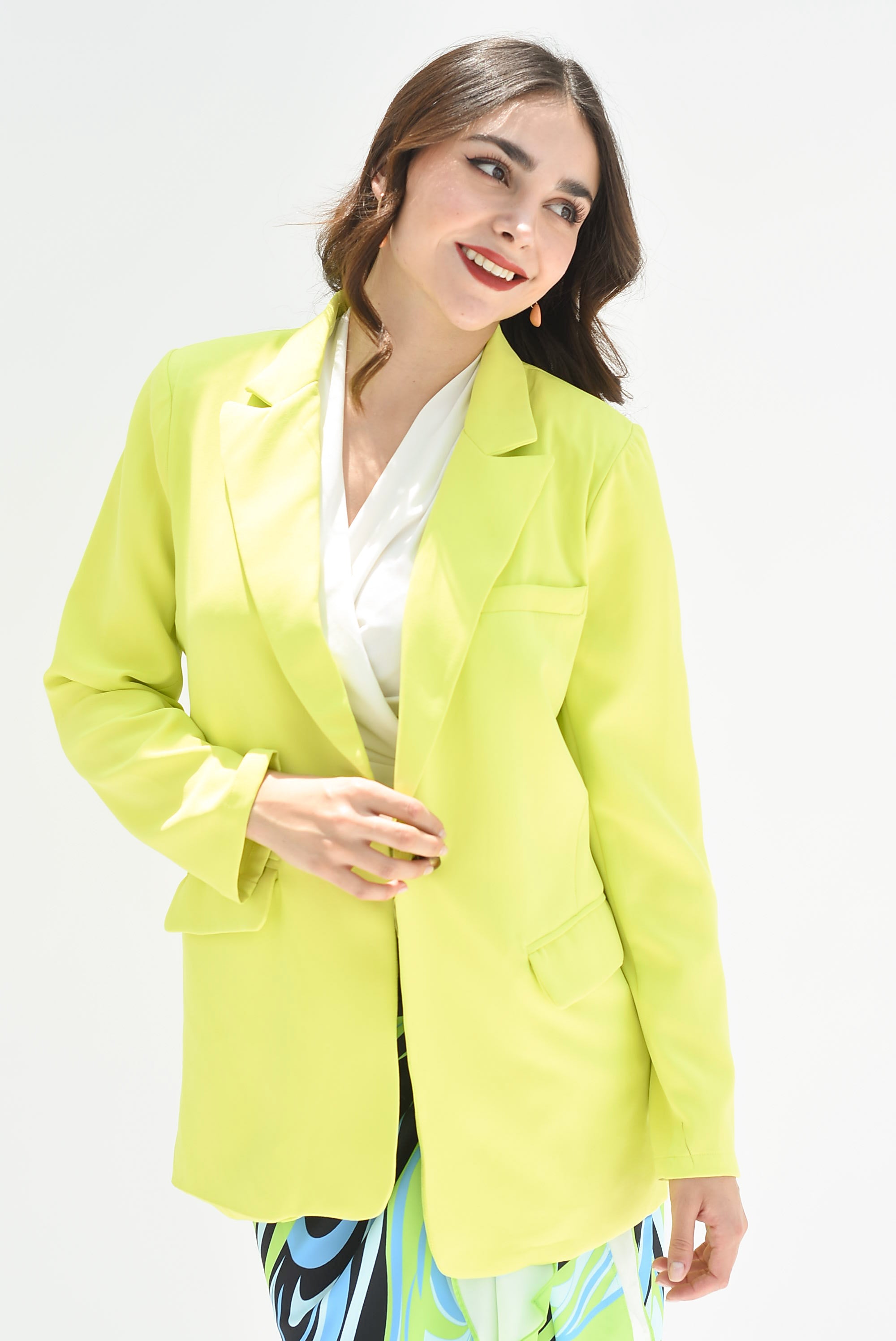Blazer bolsillos y botón Lime