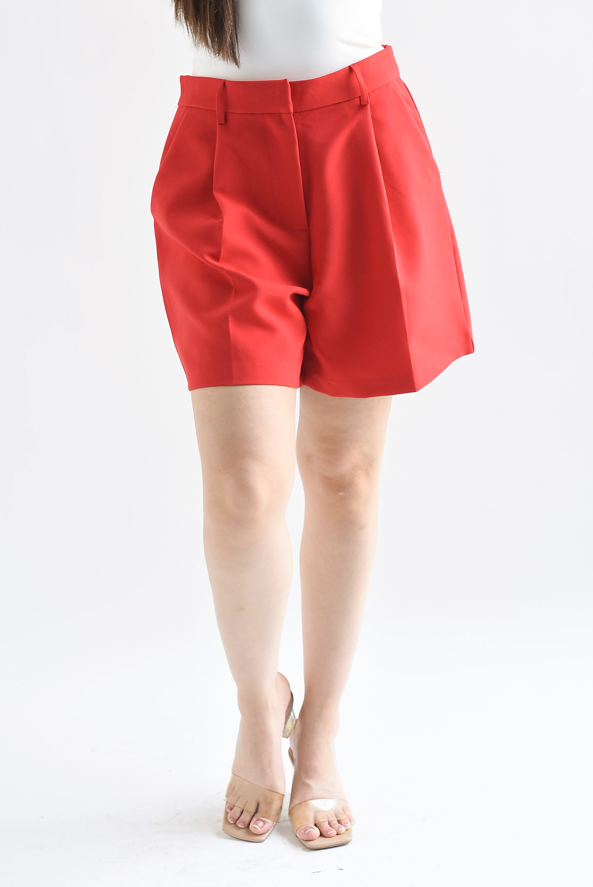 Short largo pinzas Rojo