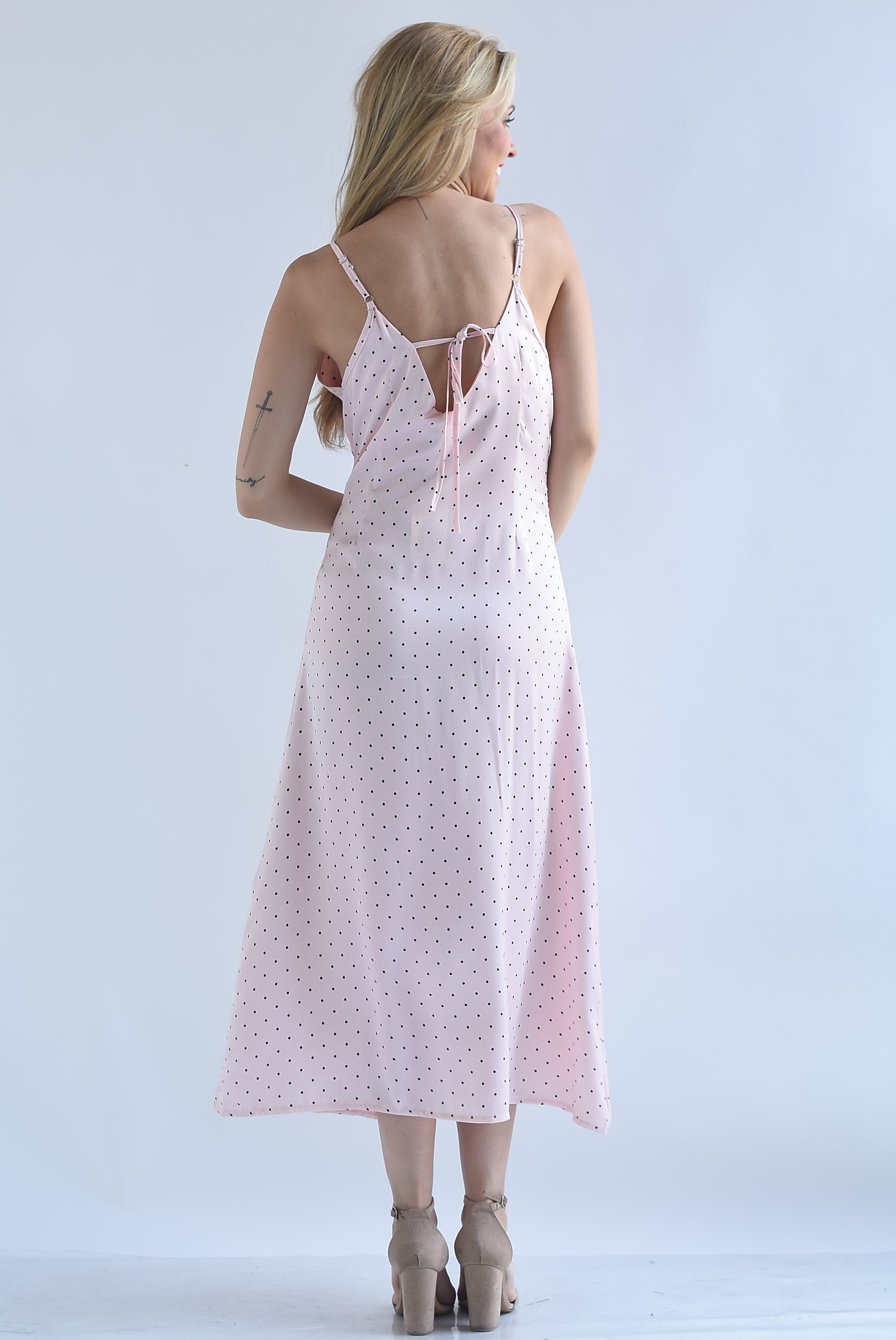 Vestido lencero polka dots encaje