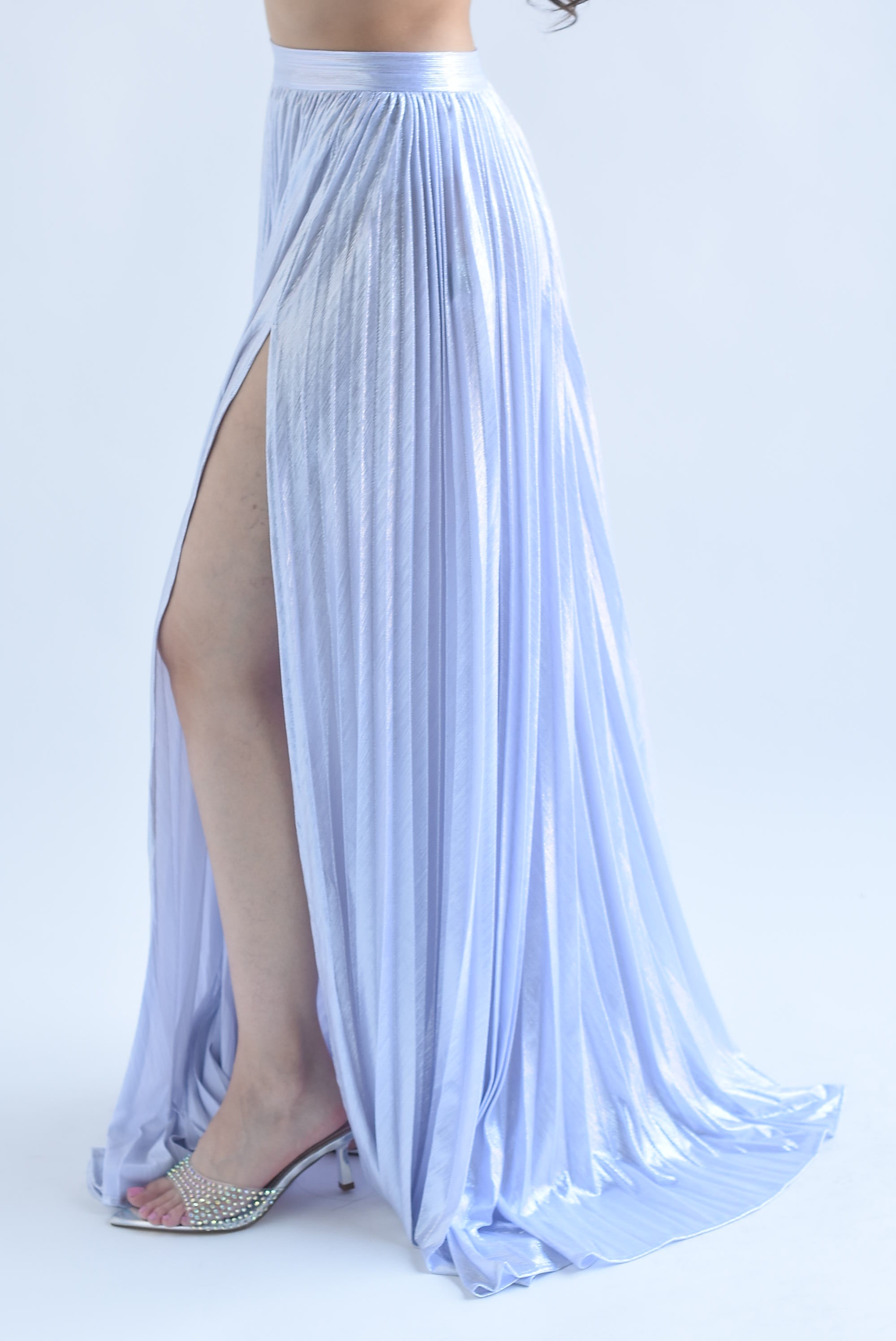 Maxifalda metálica Lila