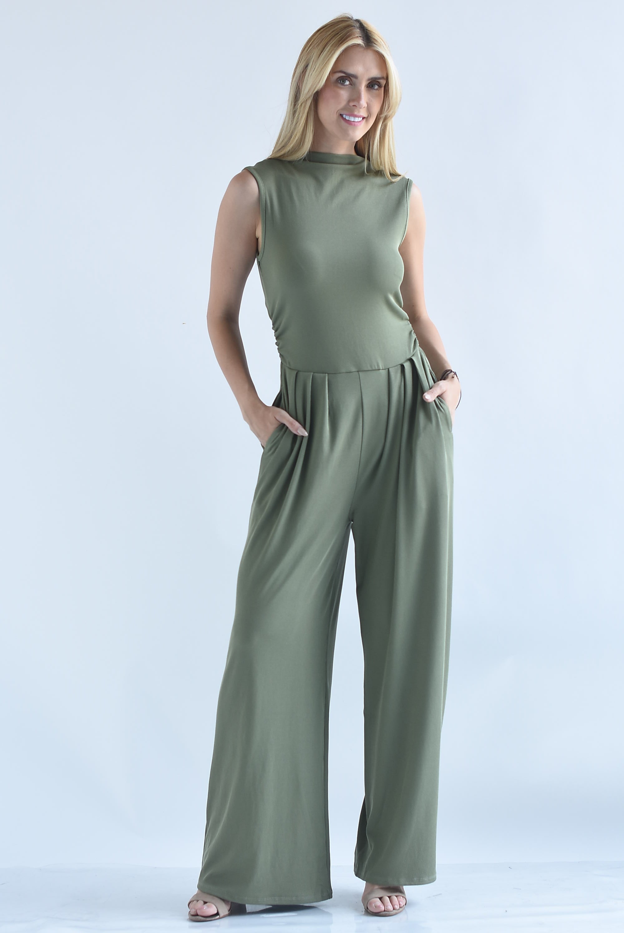 Jumpsuit wide leg acanalado