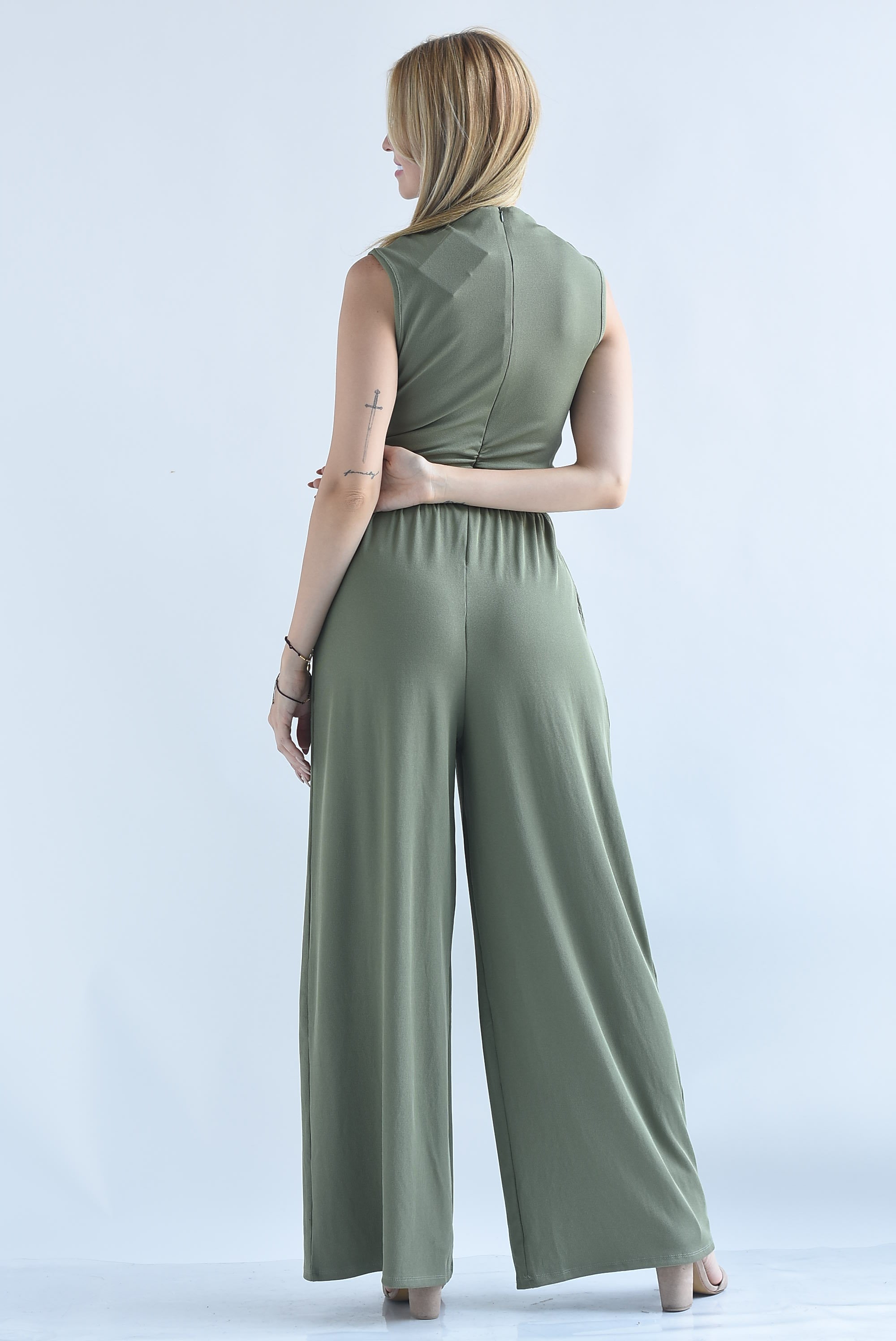 Jumpsuit wide leg acanalado