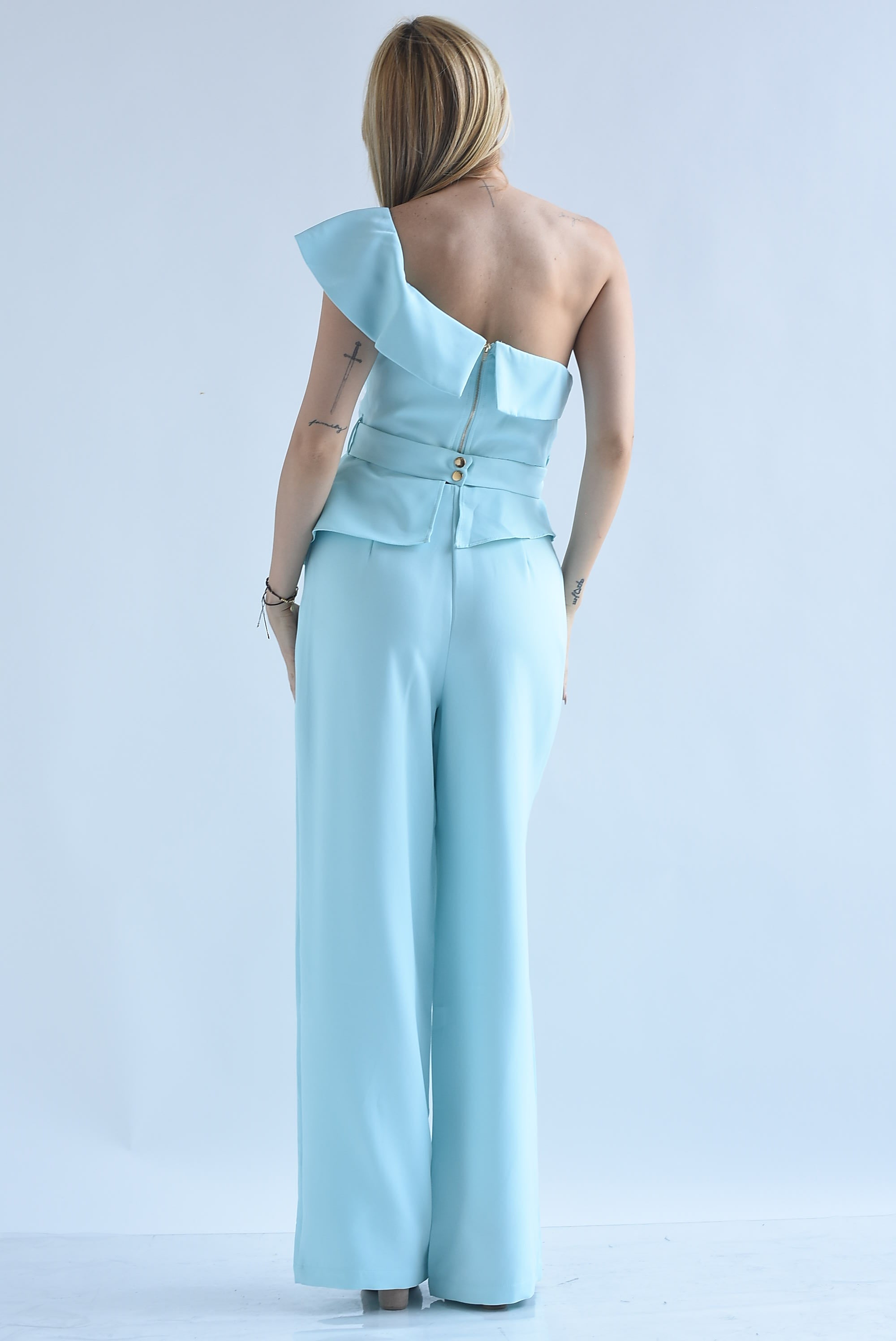 Set Pantalón y Blusa peplum asimétrica
