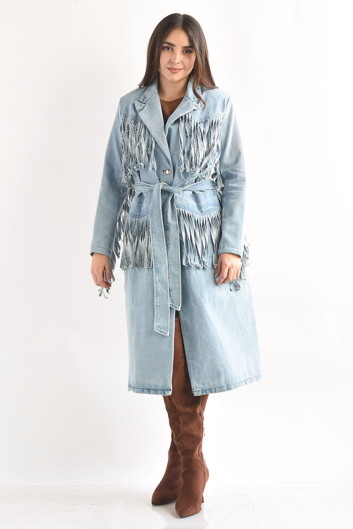 Gabardina flecos Denim