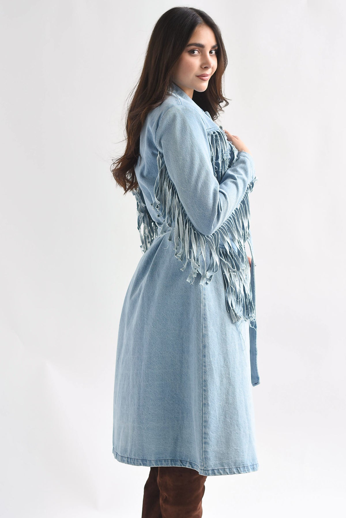 Gabardina flecos Denim