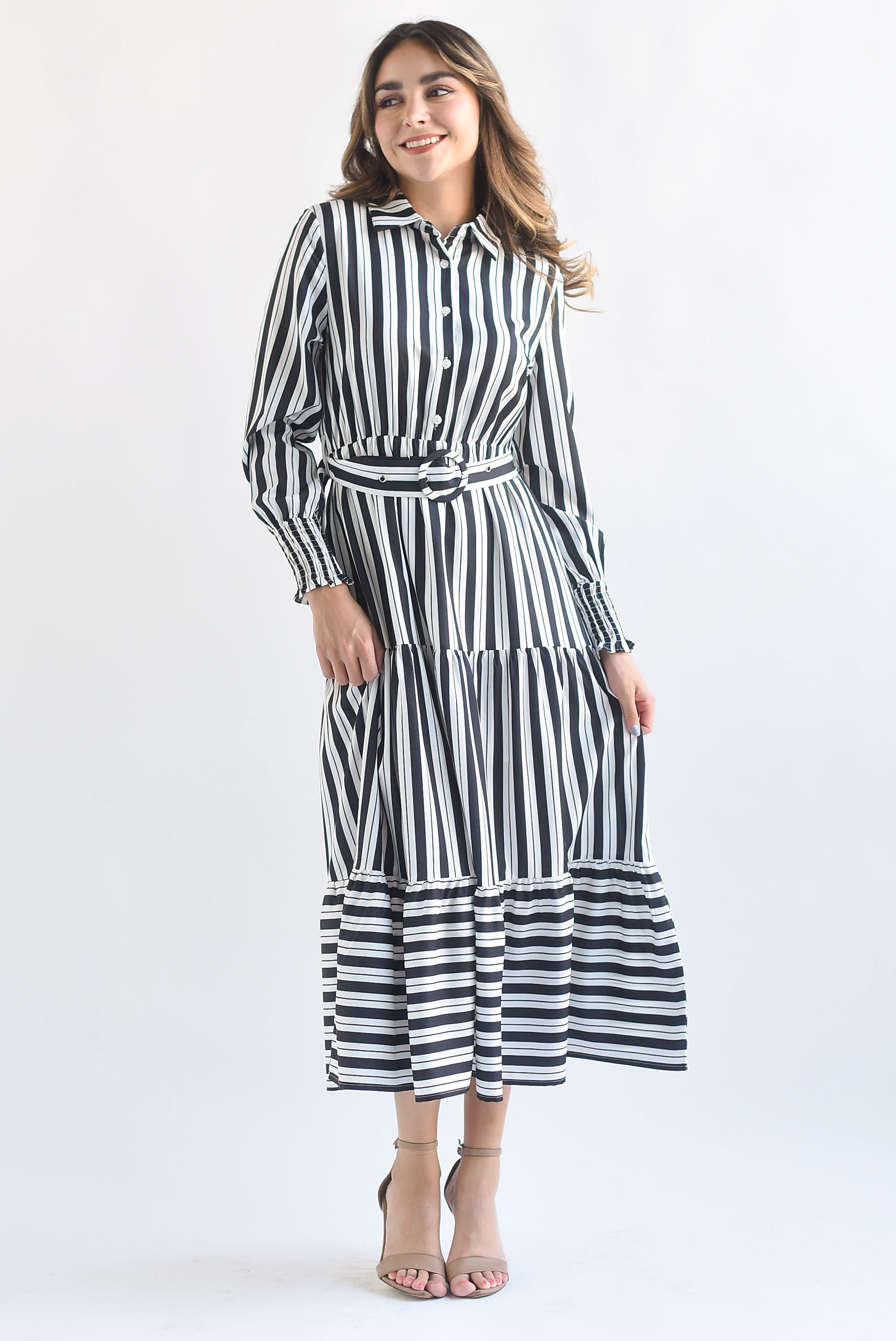 Vestido líneas Black & White
