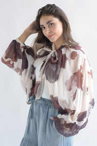 Fashion Styled Mangas globo gasa Cow