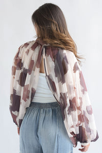 Fashion Styled Mangas globo gasa Cow
