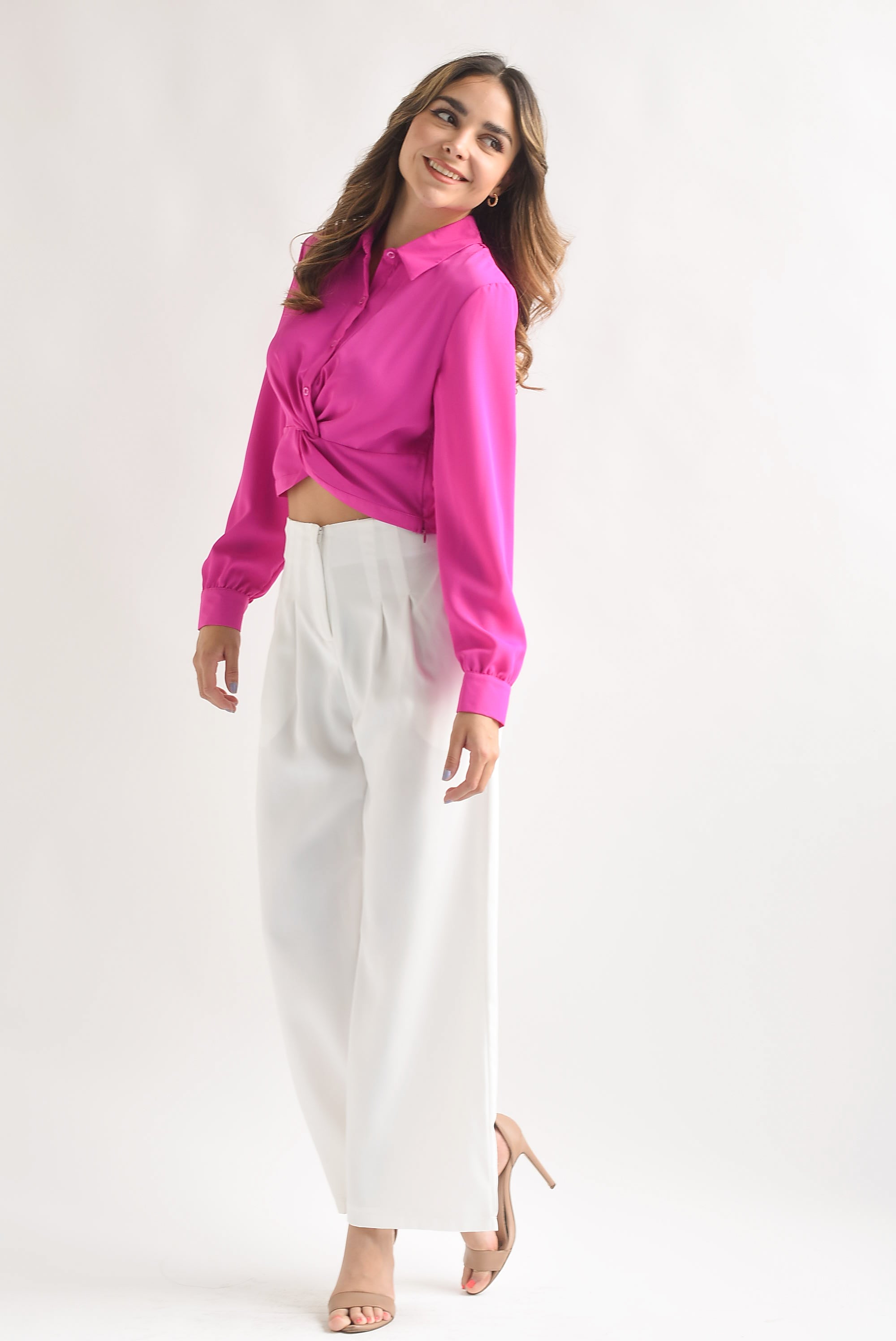 Pantalón sastre pinzas Blanco