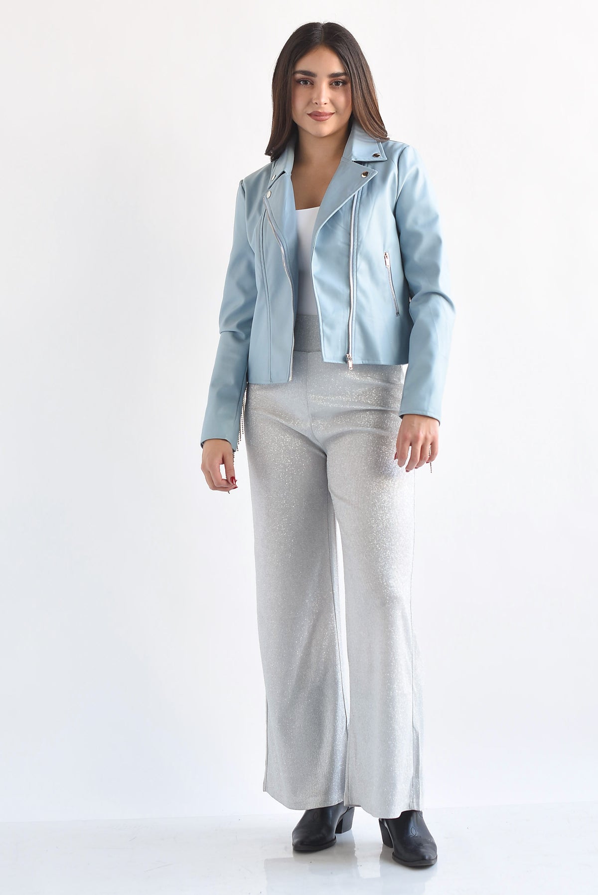 Pantalón glitter Plata claro