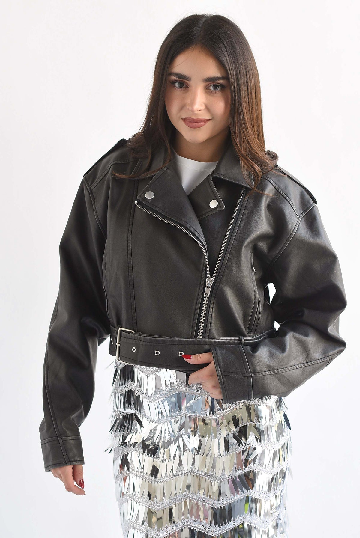 Chamarra biker vinipiel vintage