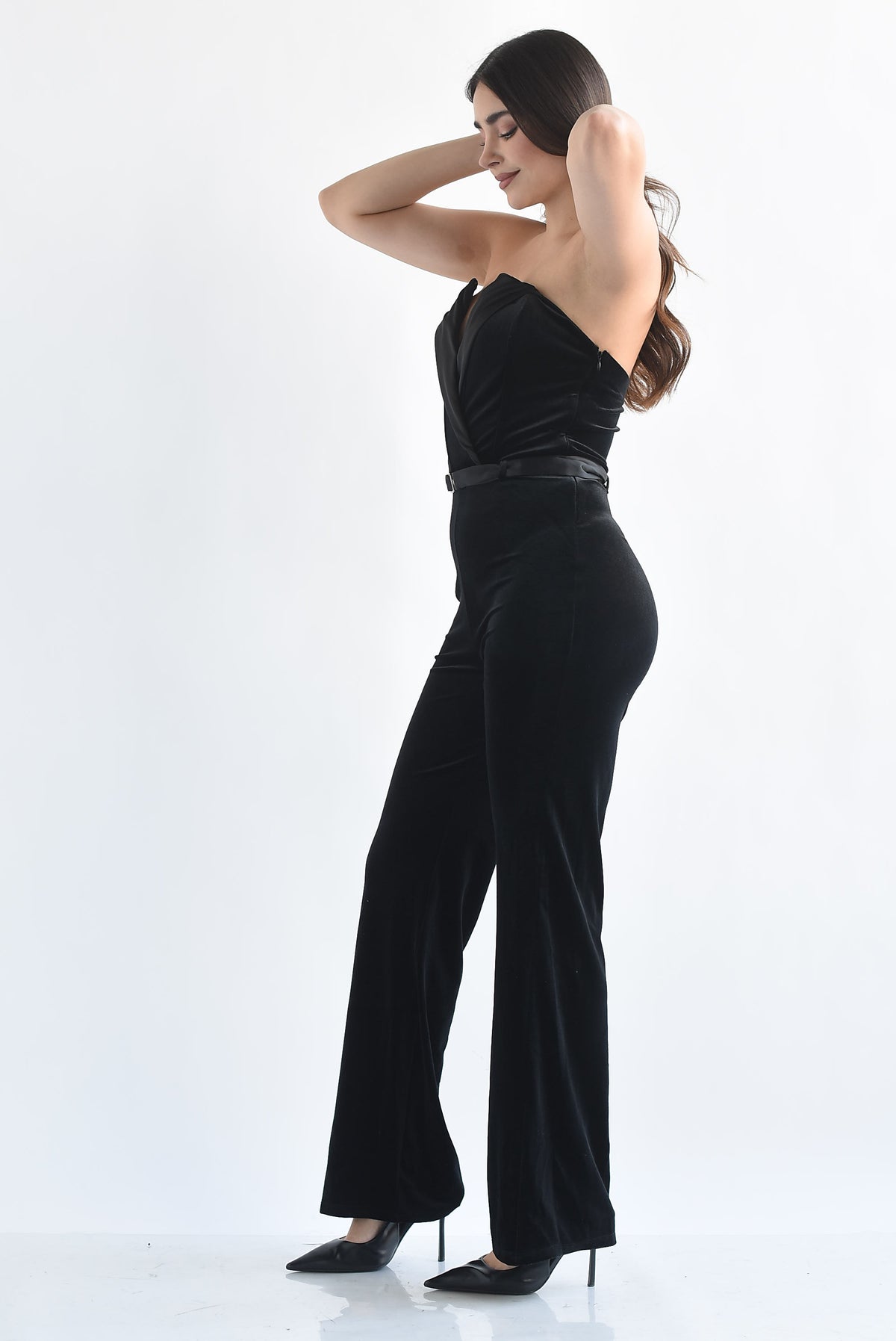 Jumpsuit corset strapless terciopelo