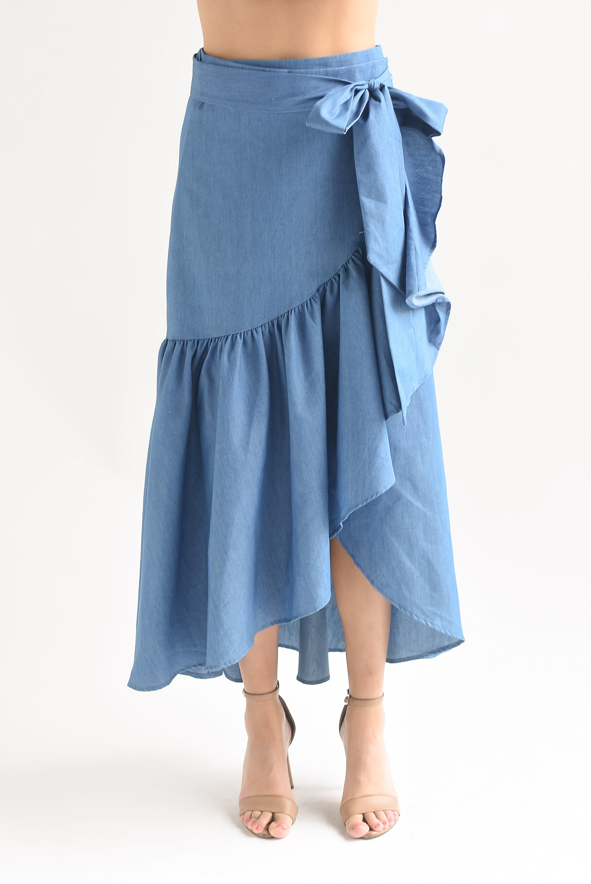 Falda envolvente tipo Denim