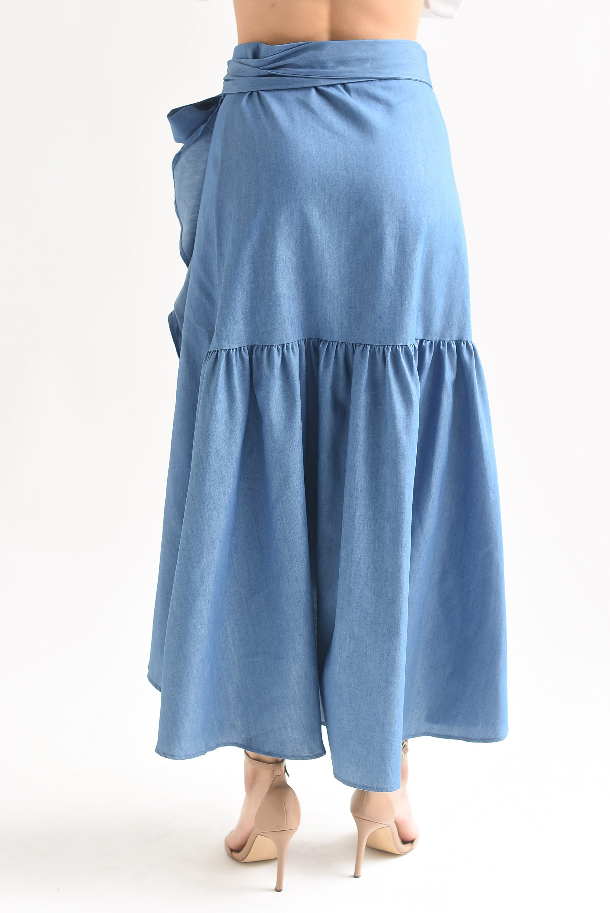 Falda envolvente tipo Denim